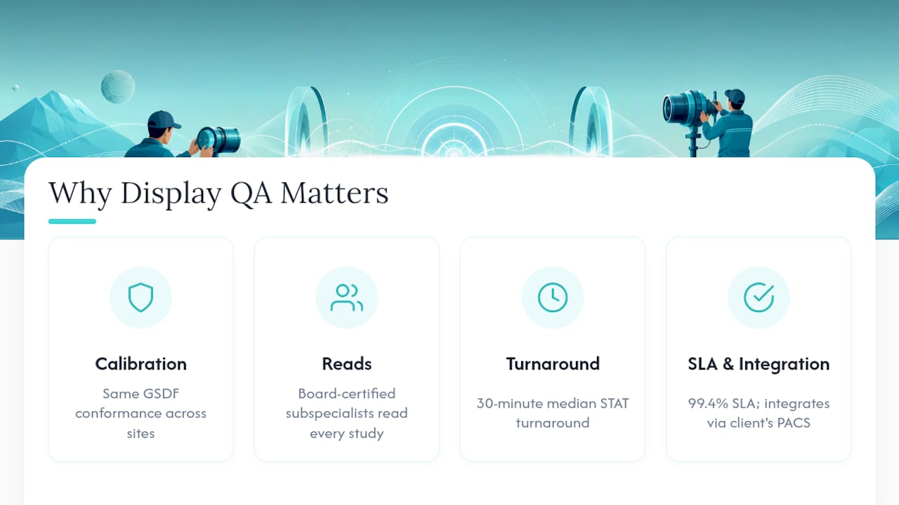 Four reasons display QA matters: calibration, reads, turnaround, SLA and integration