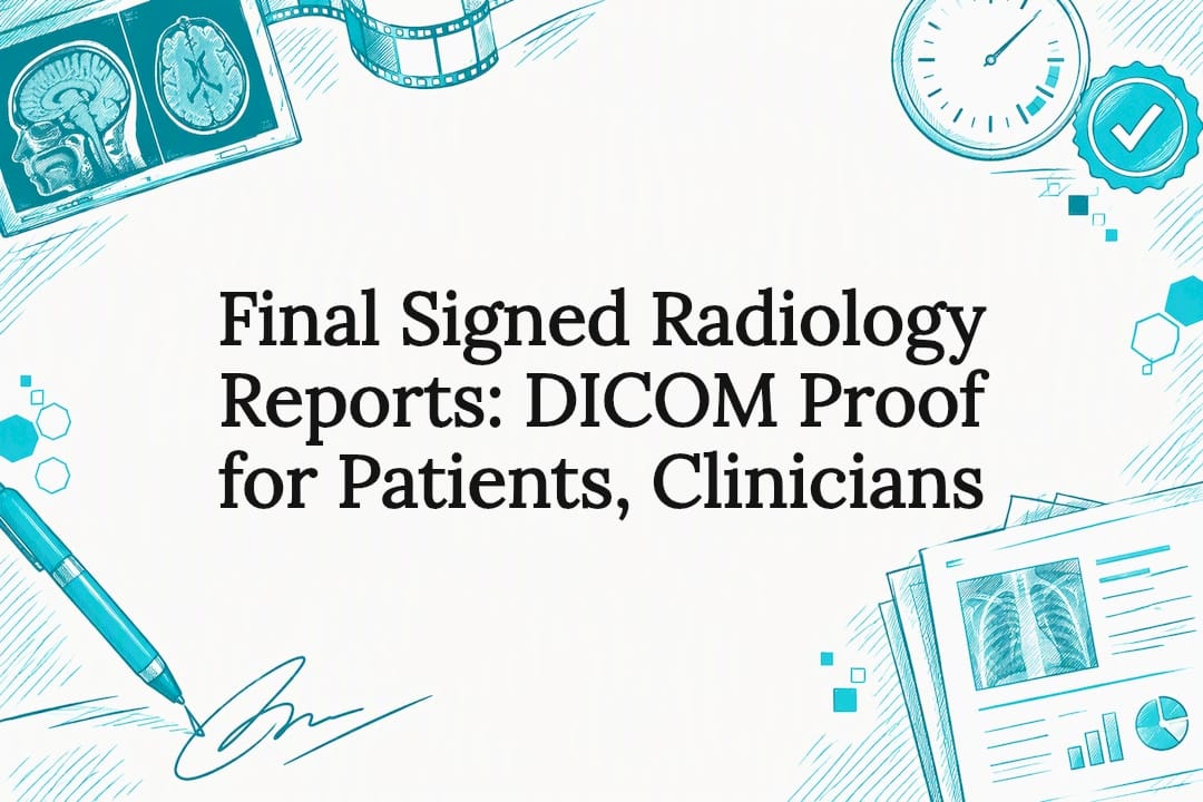 Radiology report verification title card