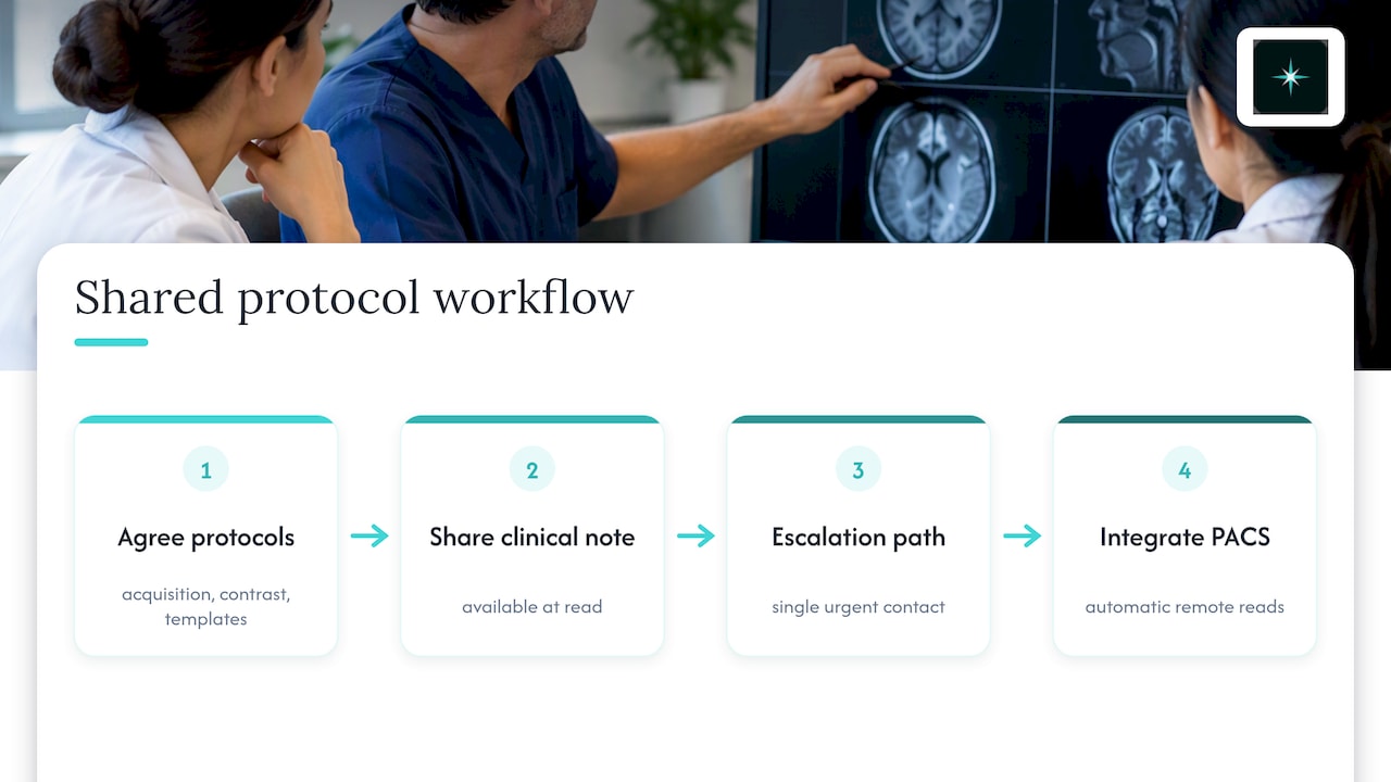 Shared protocol workflow between imaging teams