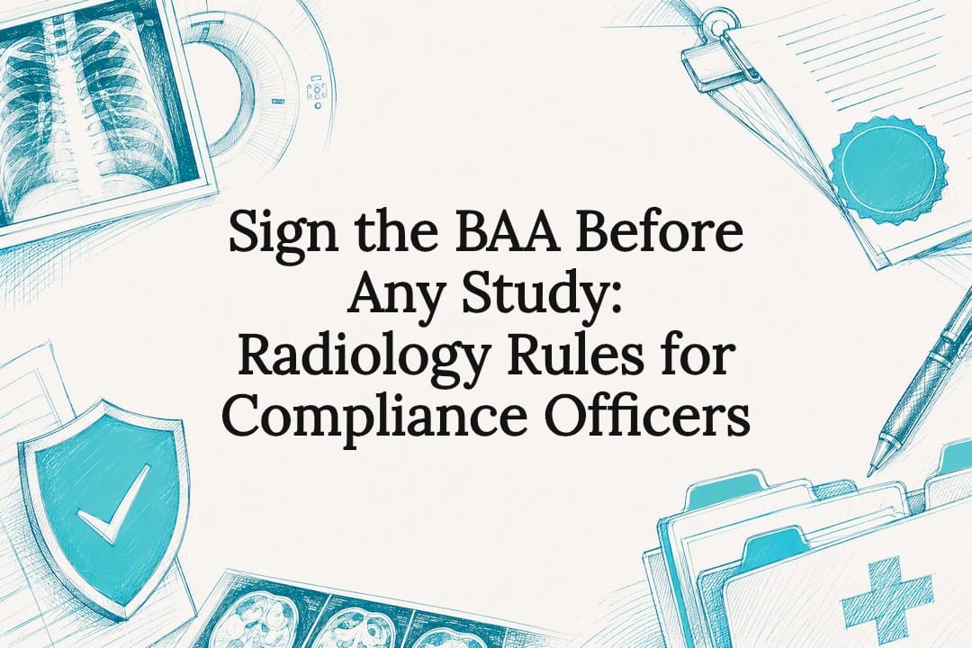 Radiology compliance title card illustration