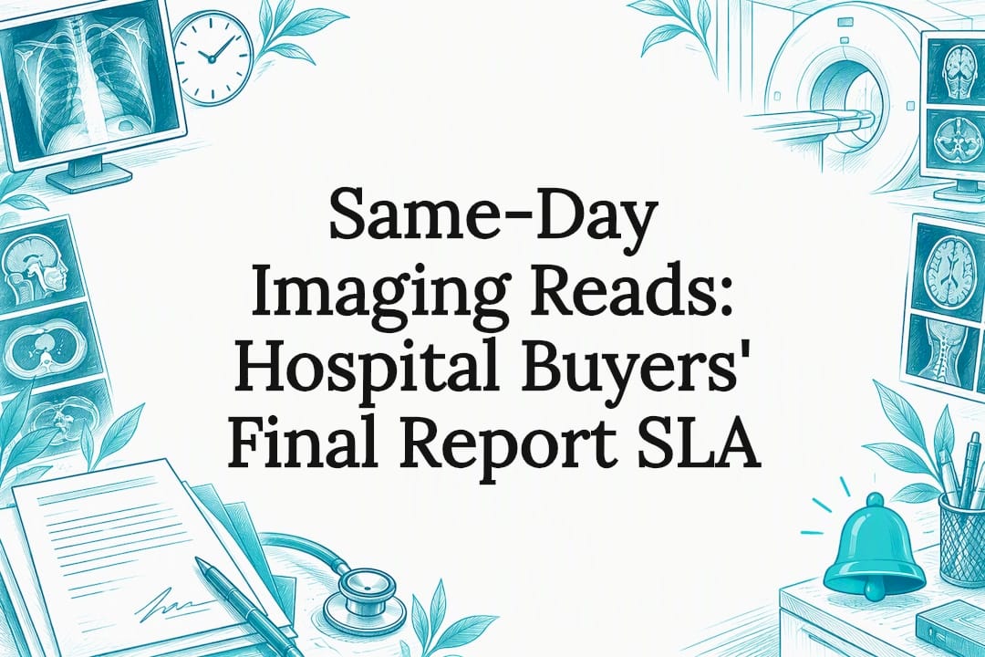 Radiology-themed sketch framing the article title