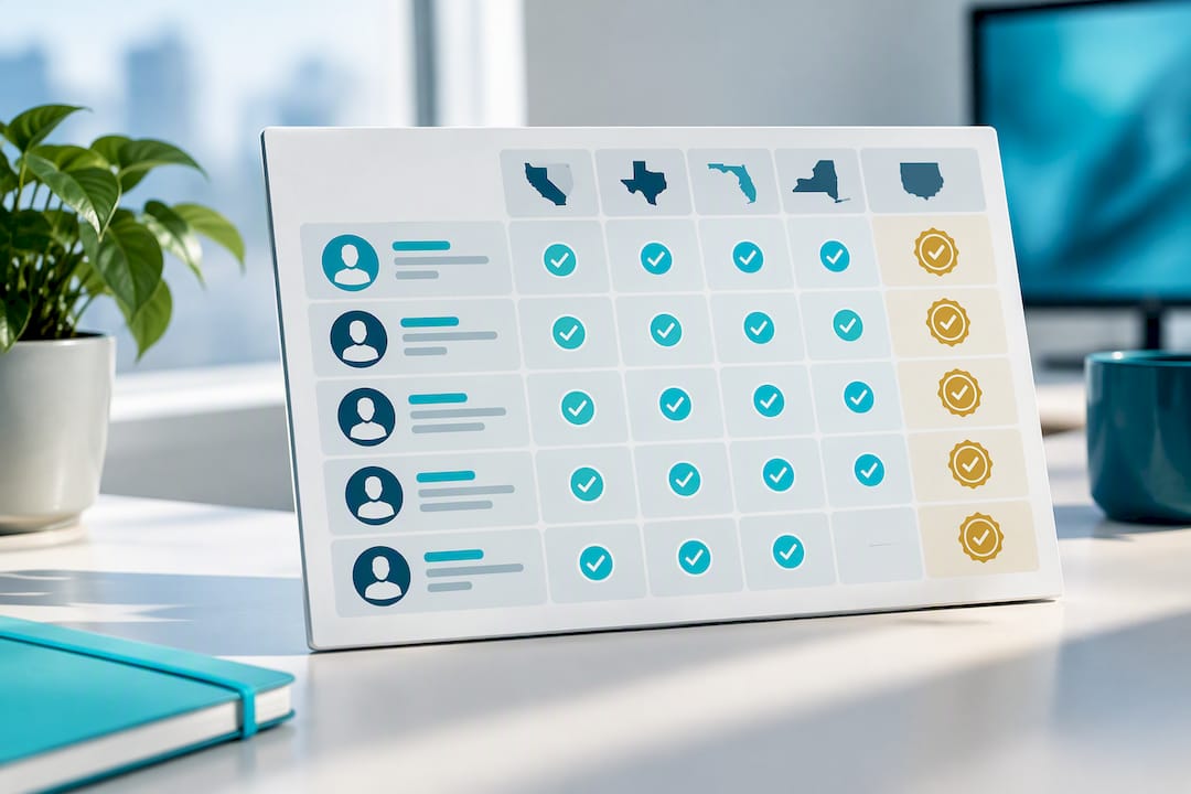Illustrated radiologist state licensure matrix